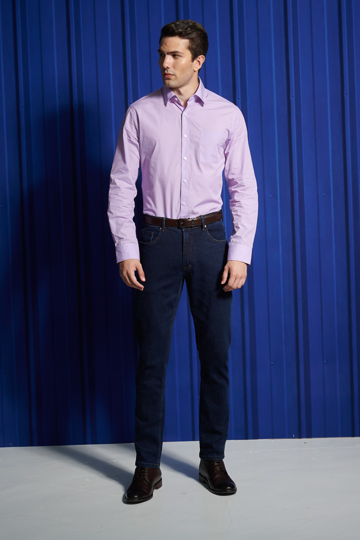 SST&C #Comfortable Cotton  Purple Geometric Print Shirt | 0312111004  (Outlet)_1