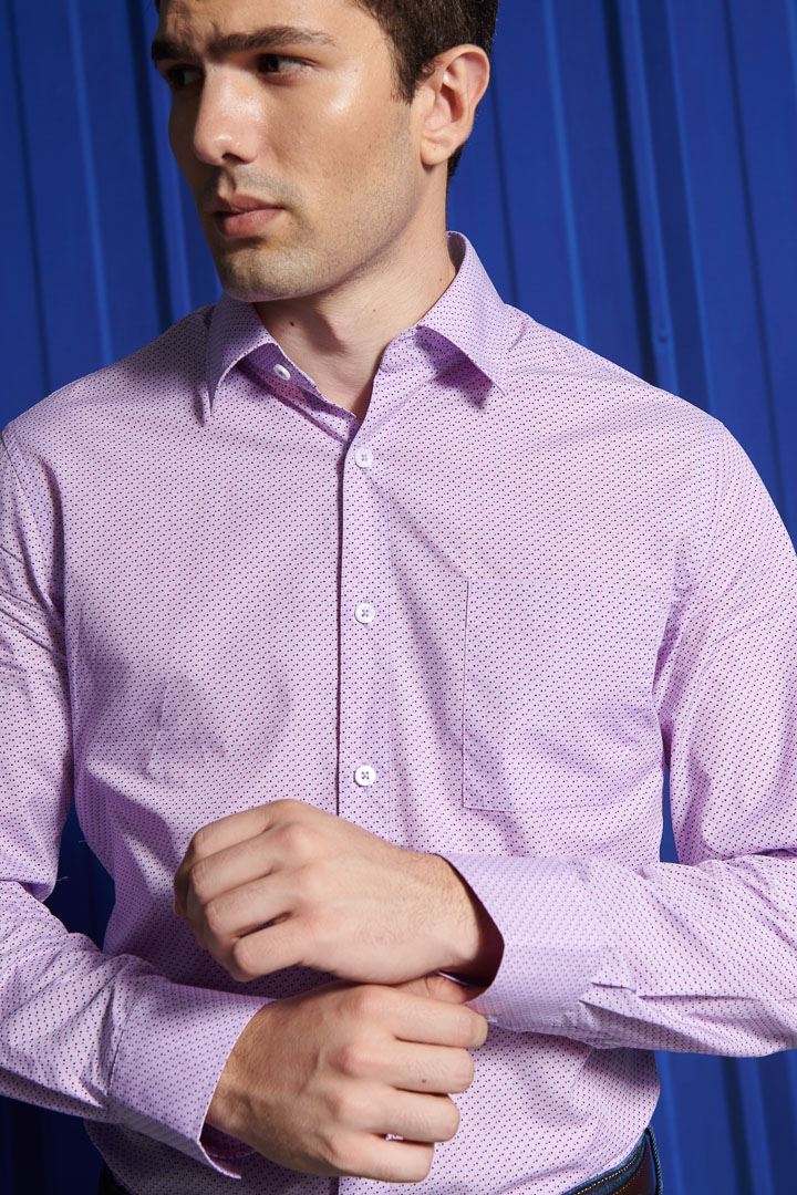 SST&C #Comfortable Cotton  Purple Geometric Print Shirt | 0312111004  (Outlet)_2
