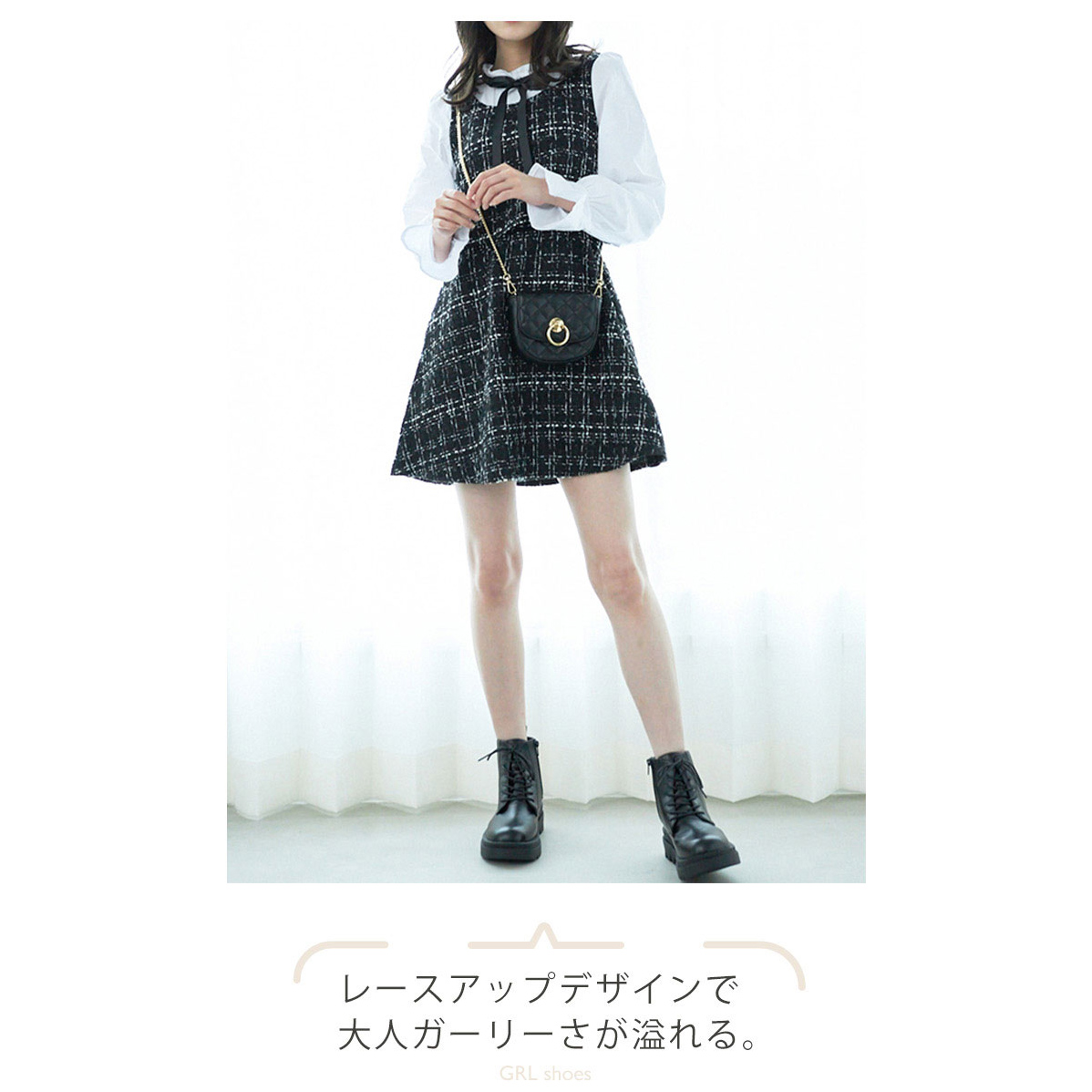 日本日本GRL綁帶馬汀厚底5cm短靴【ZCI384】2色_1