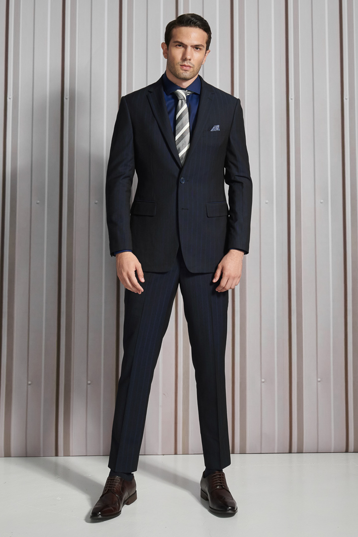 SST&C 藏青隱藏條紋修身西裝外套 | 0112112004 (outlet)_3