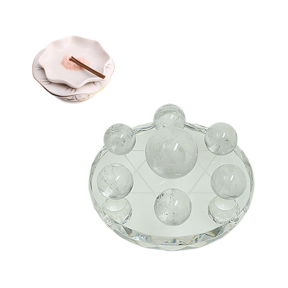 【高波動】虹入り茶水晶スモーククォーツ七星陣 × 白水晶台座浄化・魔除け・財運・ 高波動】虹入り茶水晶スモーククォーツ七星陣 × 白水晶台座浄化・魔