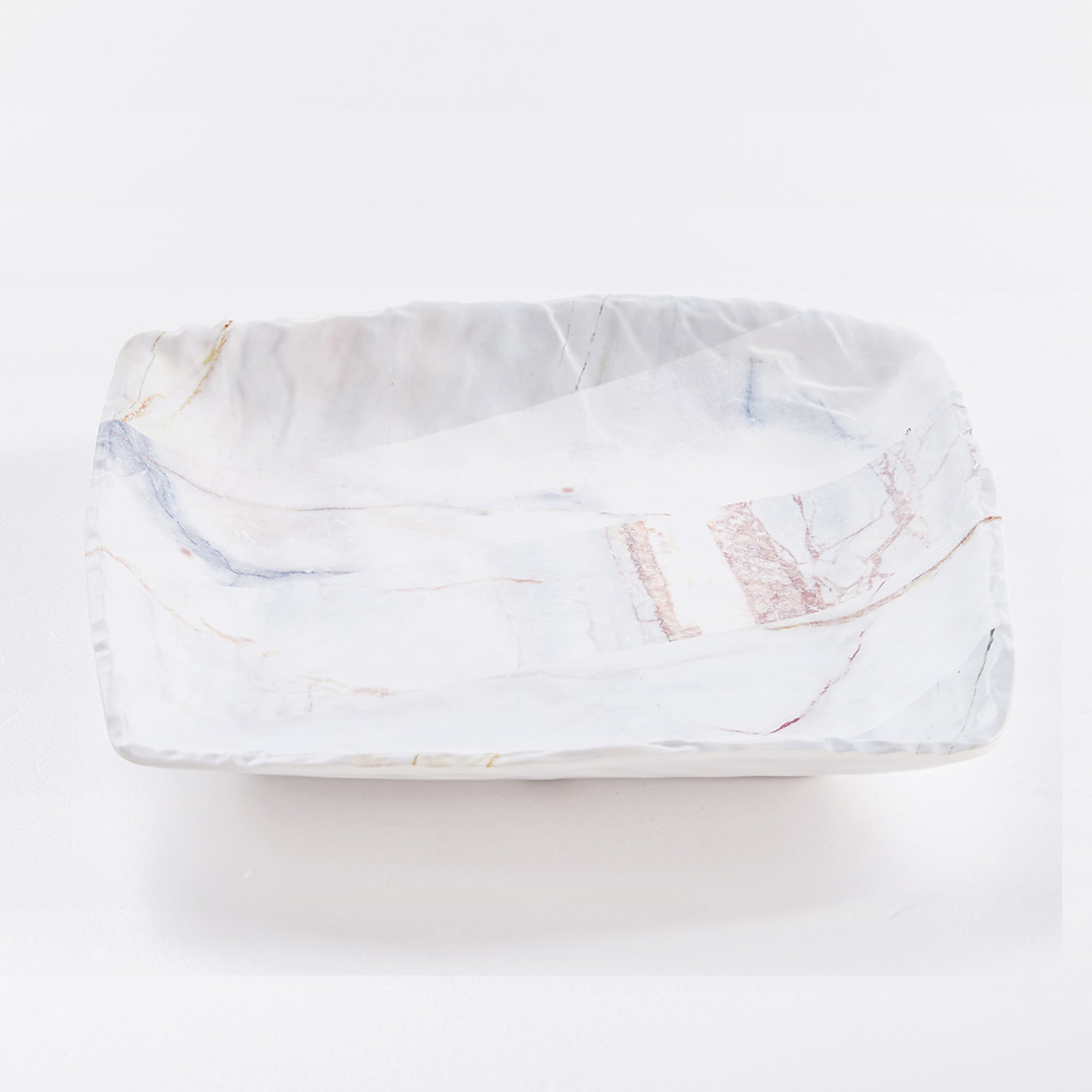 霧粉大理石 25.5cm 合成樹脂方形盤｜層疊｜單品_0