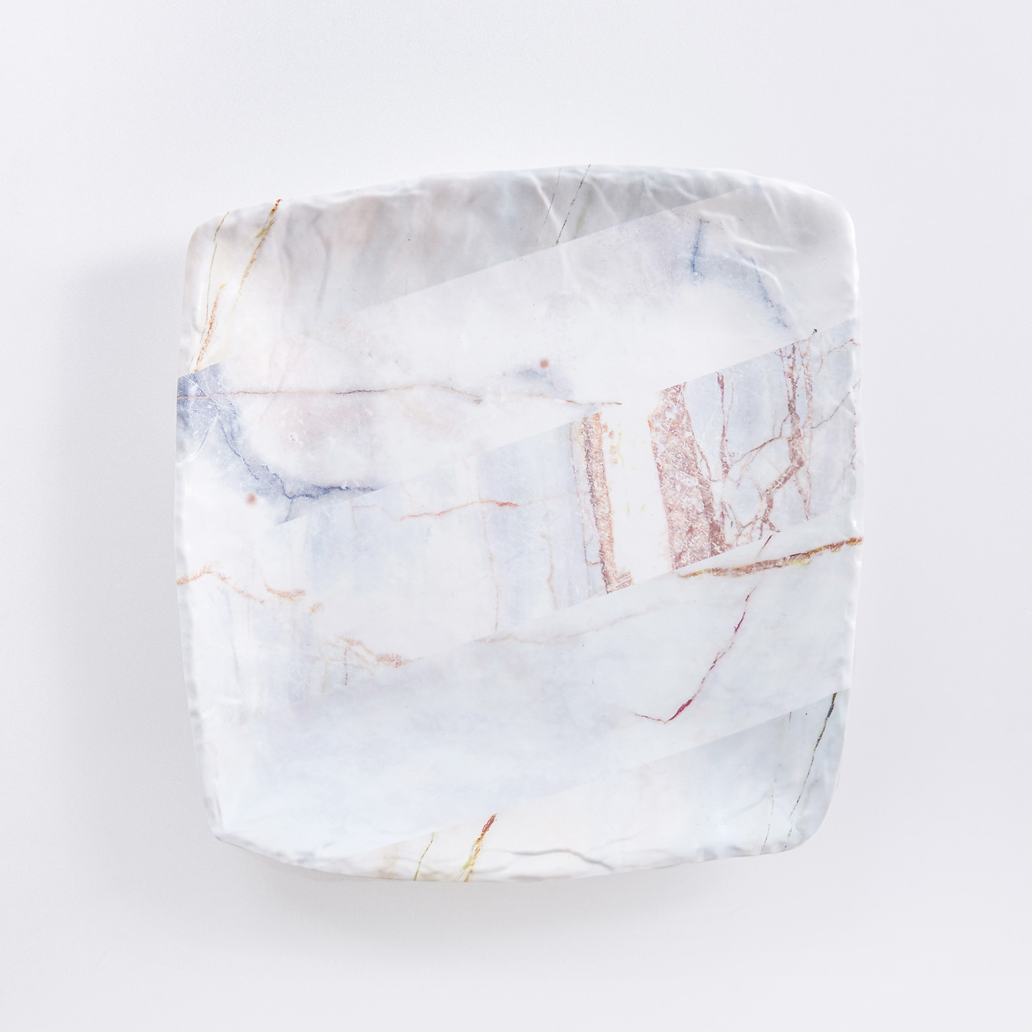 霧粉大理石 25.5cm 合成樹脂方形盤｜層疊｜單品_1