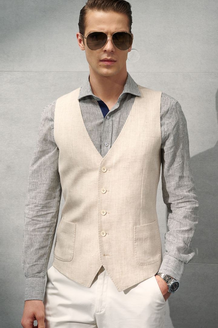 SST&C 棉麻混紡米色休閒背心 | 4512203001 (outlet)_0