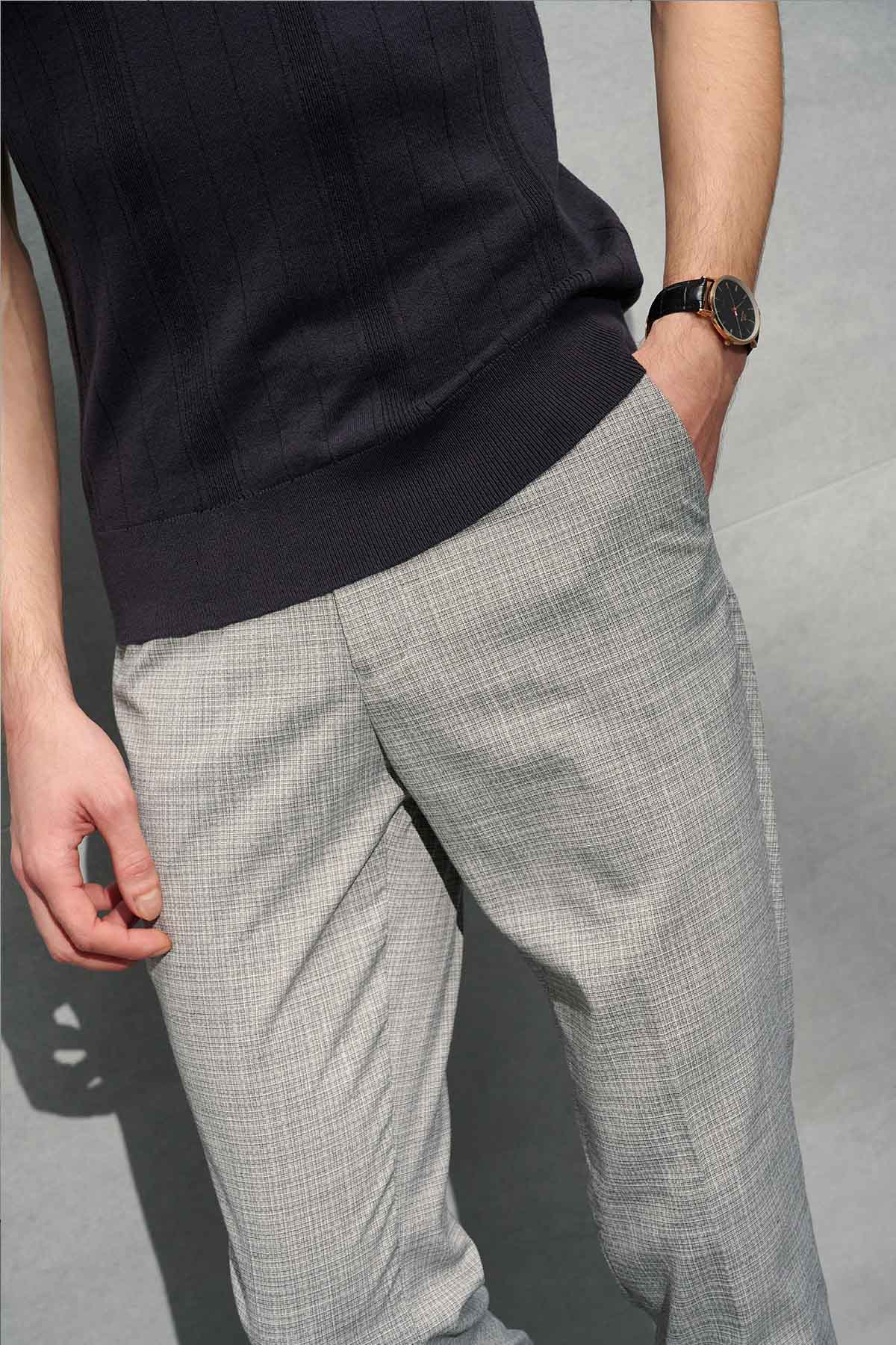 SST&C 淺灰紋理修身西裝褲 | 0212203009 (outlet)_3