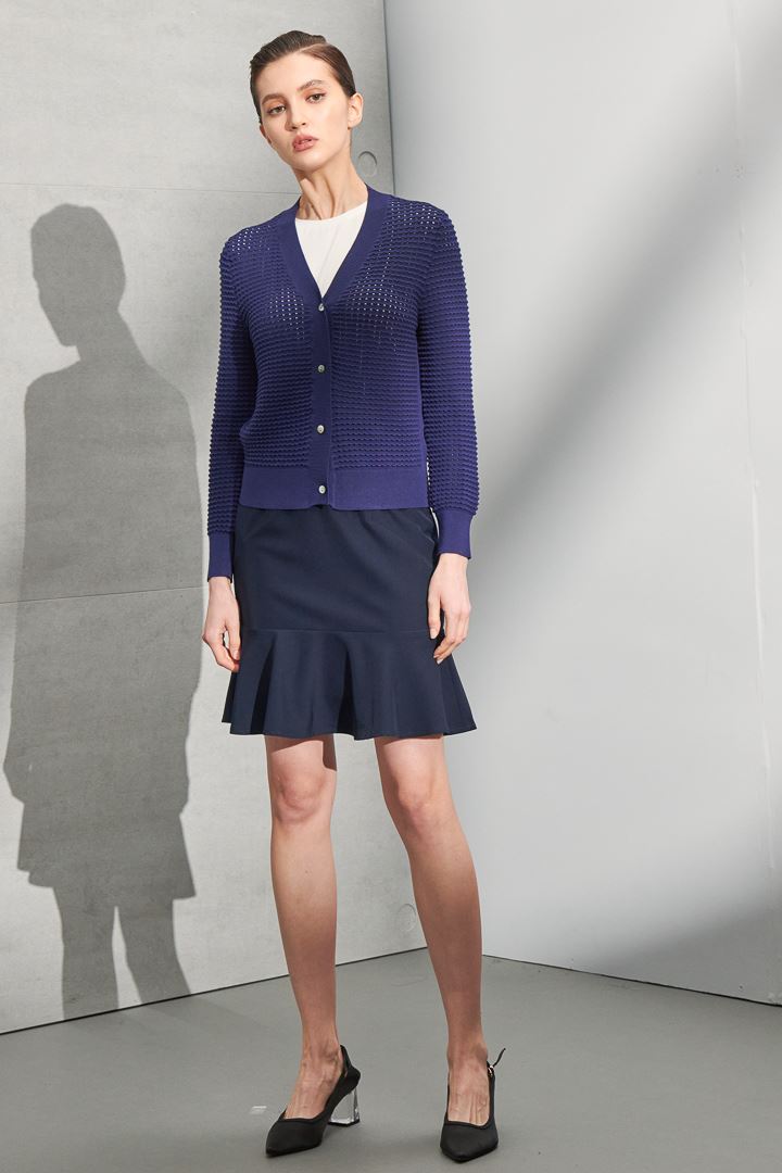 SST&C #網路獨賣款 女裝 克萊因藍V領開襟洞洞針織外套 | 8662203003 (outlet)_3