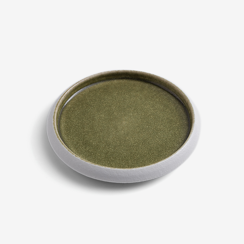 WAGA 松綠靜湖 19cm 厚邊陶瓷盤︱單品_0