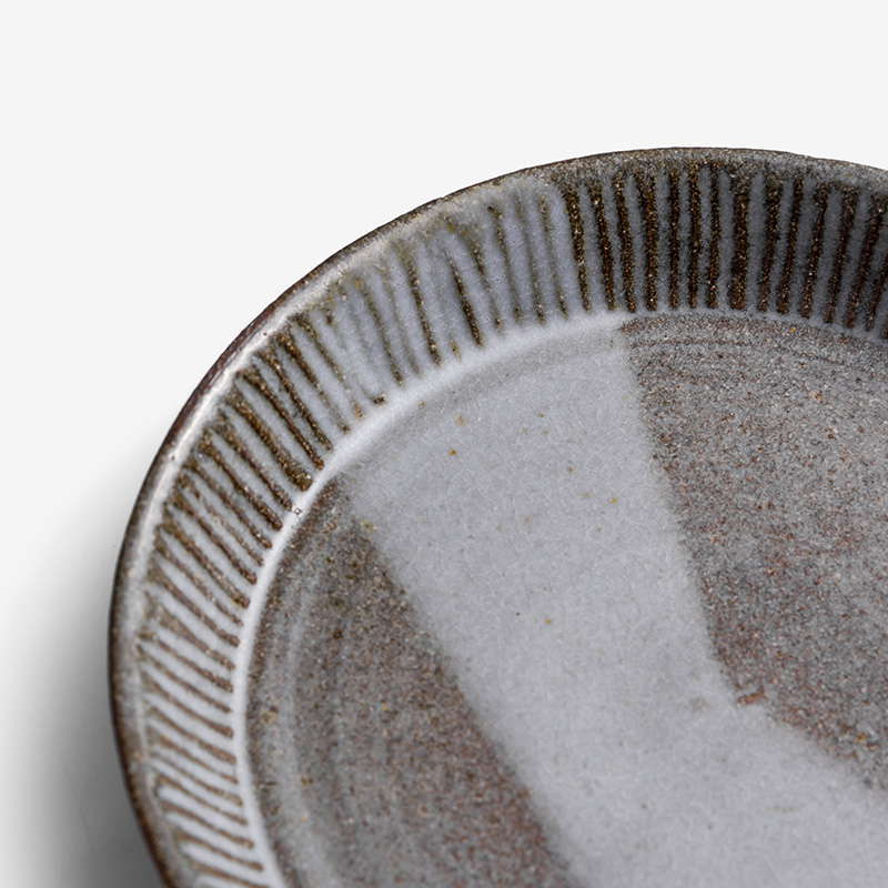 職人 霜霧刻紋 16cm 陶瓷淺盤︱幾何︱單品_2