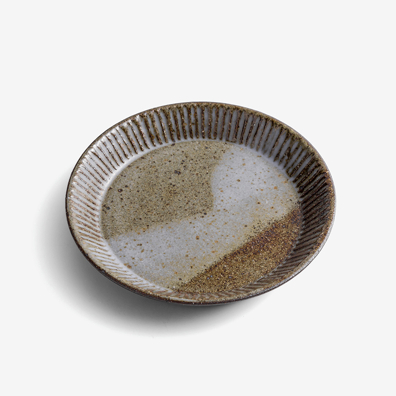 職人 霜霧刻紋 14cm 陶瓷淺盤︱幾何︱單品_0