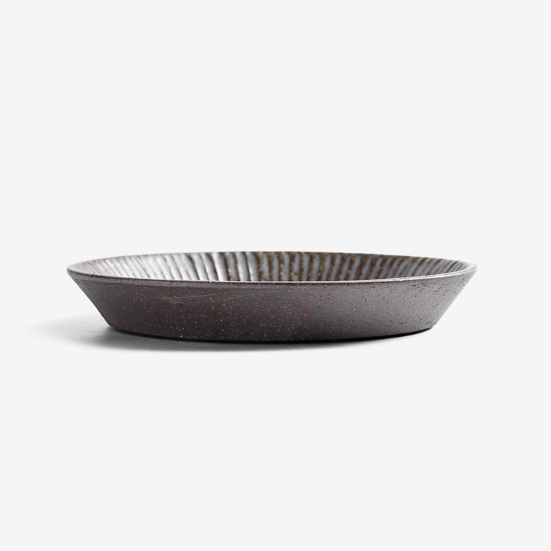 職人 霜霧刻紋 14cm 陶瓷淺盤︱幾何︱單品_1