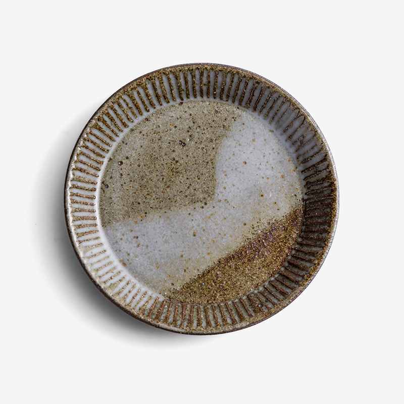 職人 霜霧刻紋 14cm 陶瓷淺盤︱幾何︱單品_2