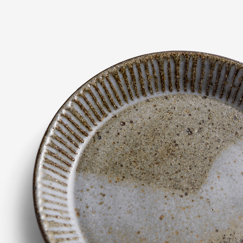 職人 霜霧刻紋 14cm 陶瓷淺盤︱幾何︱單品_3