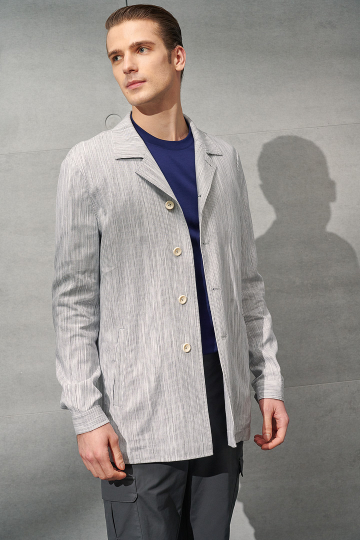 SST&C #網路獨賣款 淺灰條紋襯衫式外套 | 0612204003 (outlet)_5