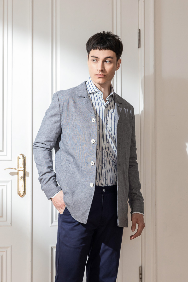 SST&C #Elastic Fit  Gradient Dot Stripe Print Shirt | 0312203020  (Outlet)_8