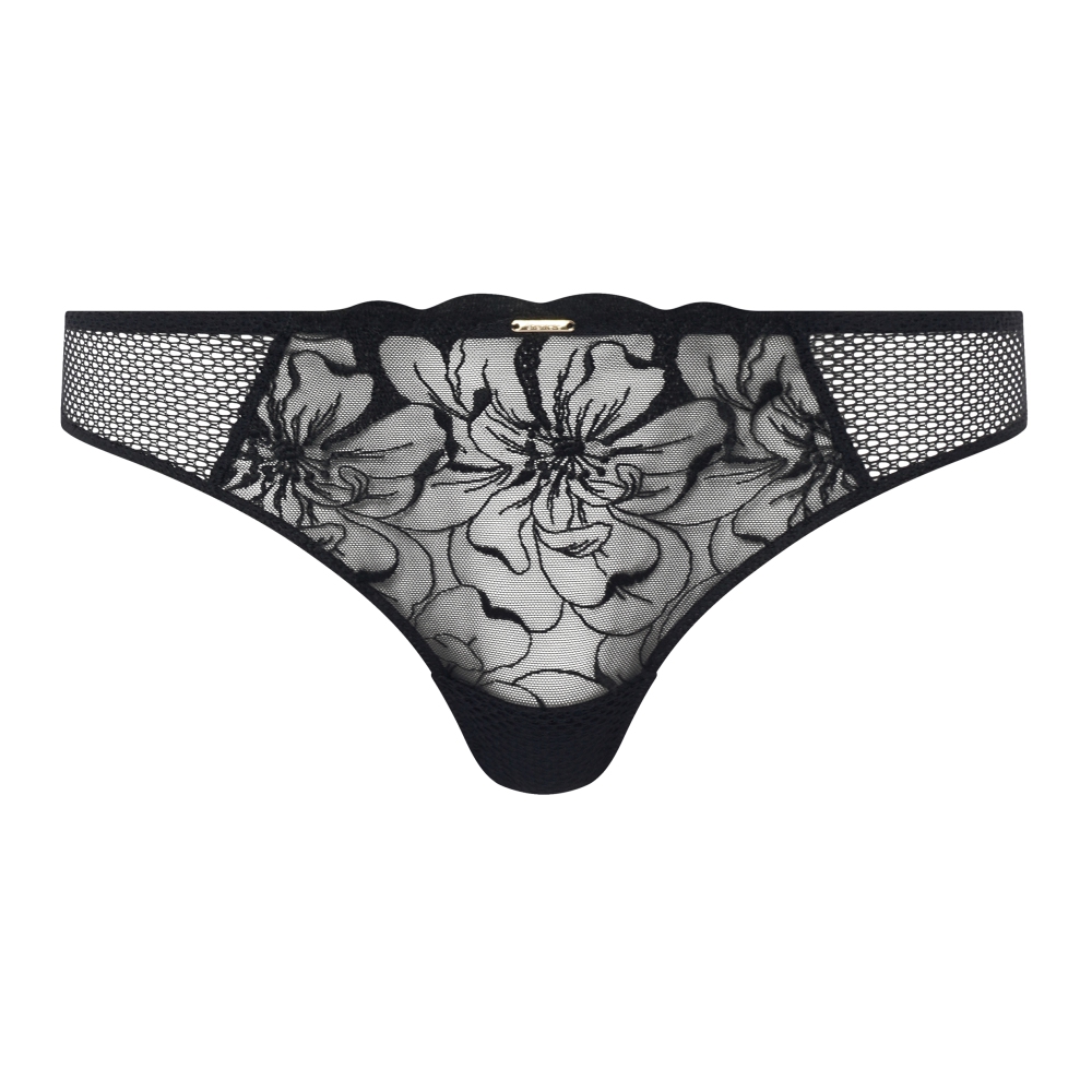 【Chantelle】集中托高內衣>BCD罩杯>黑色(12M20_011)【Fleurs】_9