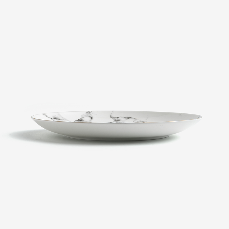 地語 墨雲金邊 20cm 骨瓷圓盤│單品_3
