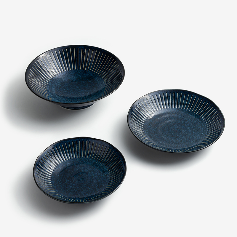 WAGA 深藍線紋 25cm 陶瓷大碗｜單品_5