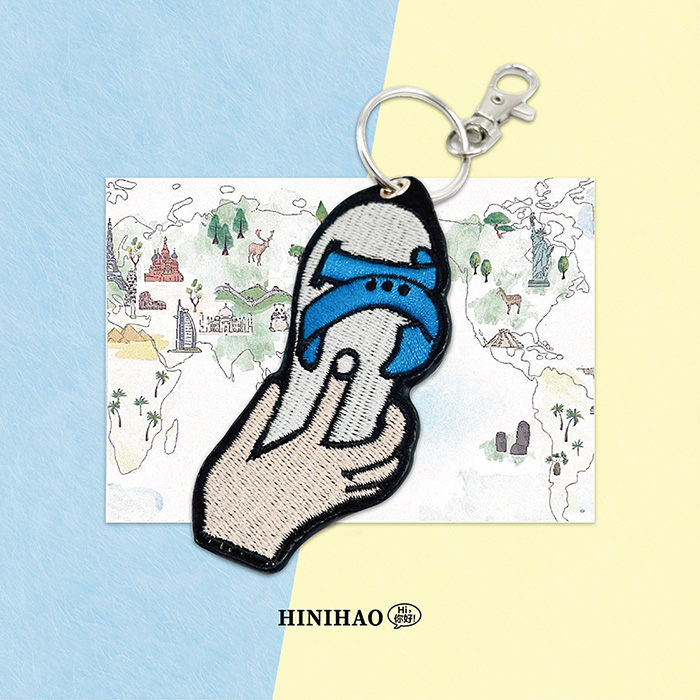 【RITE x Hi你好創意設計】刺繡鑰匙圈-藍白拖_0