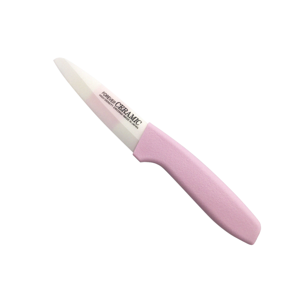 【FOREVER】日本製陶瓷刀8CM(雙色刃粉柄)_1