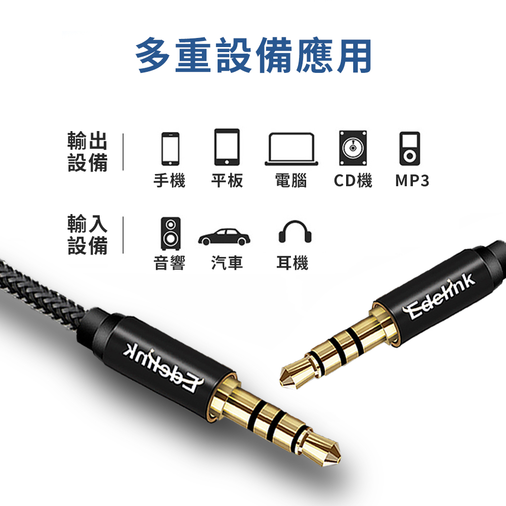 3.5mm AUX 立體聲 麥克風 音源線｜4極插頭、耐磨抗拉_8