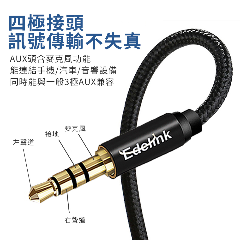 3.5mm AUX 立體聲 麥克風 音源線｜4極插頭、耐磨抗拉_9