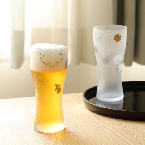 ADERIA 日製工藝 310ml 啤酒對杯組禮盒｜雪兔_1