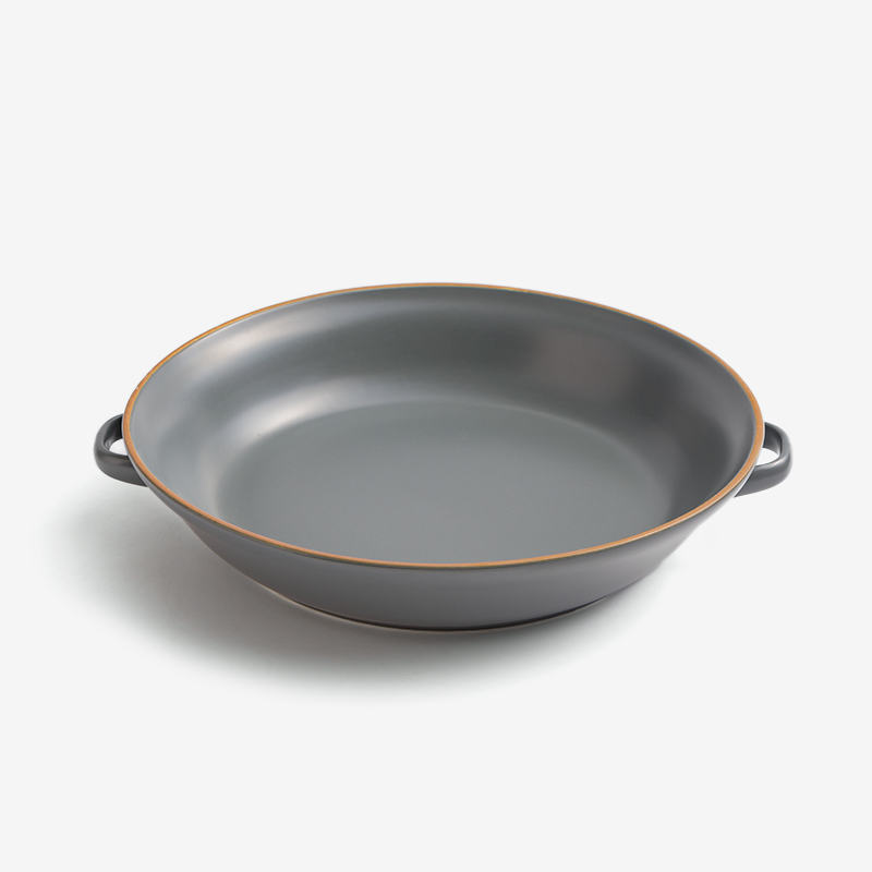 WAGA 樸質白玉 26cm 陶瓷雙耳盤｜霧灰｜單品_0