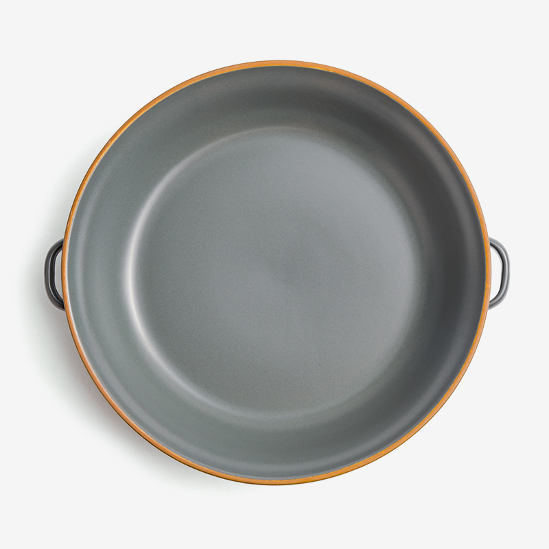 WAGA 樸質白玉 26cm 陶瓷雙耳盤｜霧灰｜單品_3