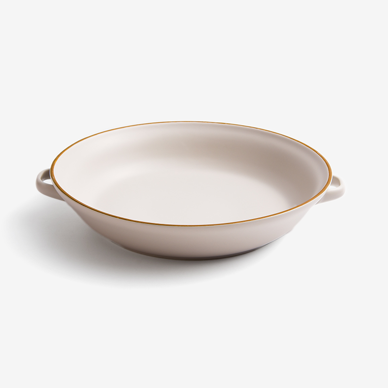 WAGA 樸質白玉 26cm 陶瓷雙耳盤｜奶油白｜單品_0