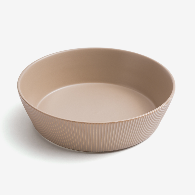 WAGA 簡約條紋 22.5cm 陶瓷深盤 ｜咖啡｜單品_0