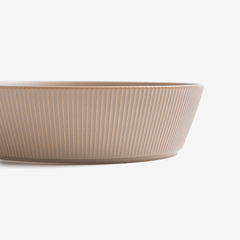 WAGA 簡約條紋 22.5cm 陶瓷深盤 ｜咖啡｜單品_1