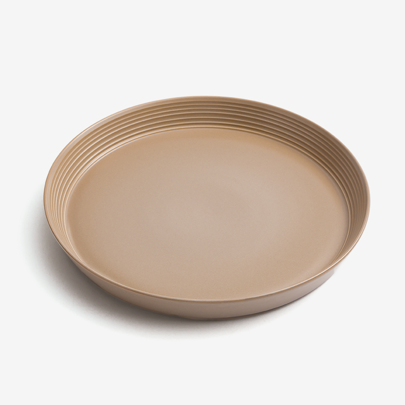 WAGA 簡約條紋 24.5cm 陶瓷淺盤｜咖啡｜單品_0