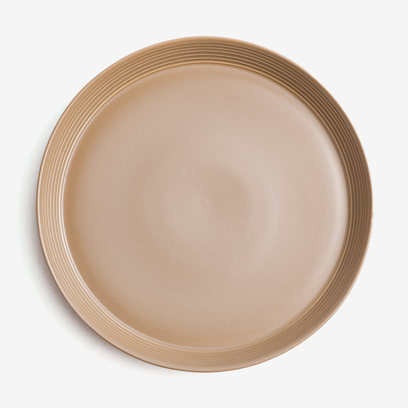 WAGA 簡約條紋 24.5cm 陶瓷淺盤｜咖啡｜單品_3