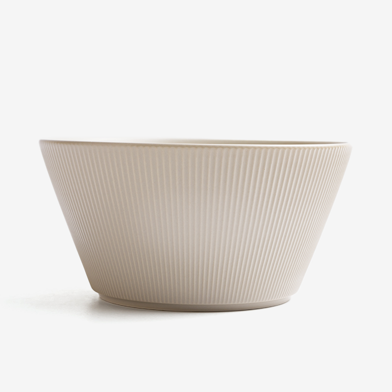WAGA 簡約條紋 20cm 陶瓷大碗｜奶油白｜單品_1