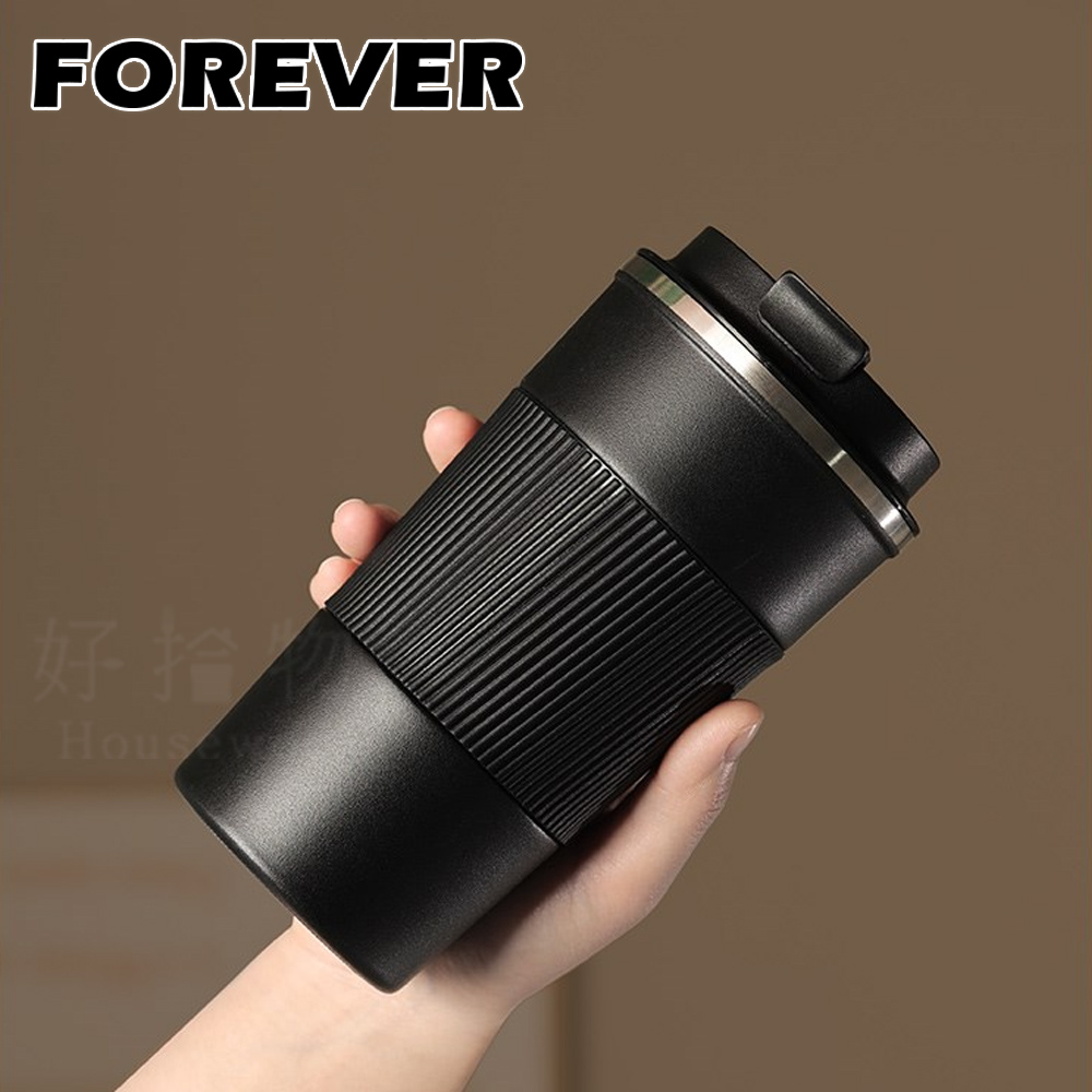 【日本FOREVER】不鏽鋼陶瓷塗層易潔咖啡杯/保溫杯510ml-黑(2入組)_2