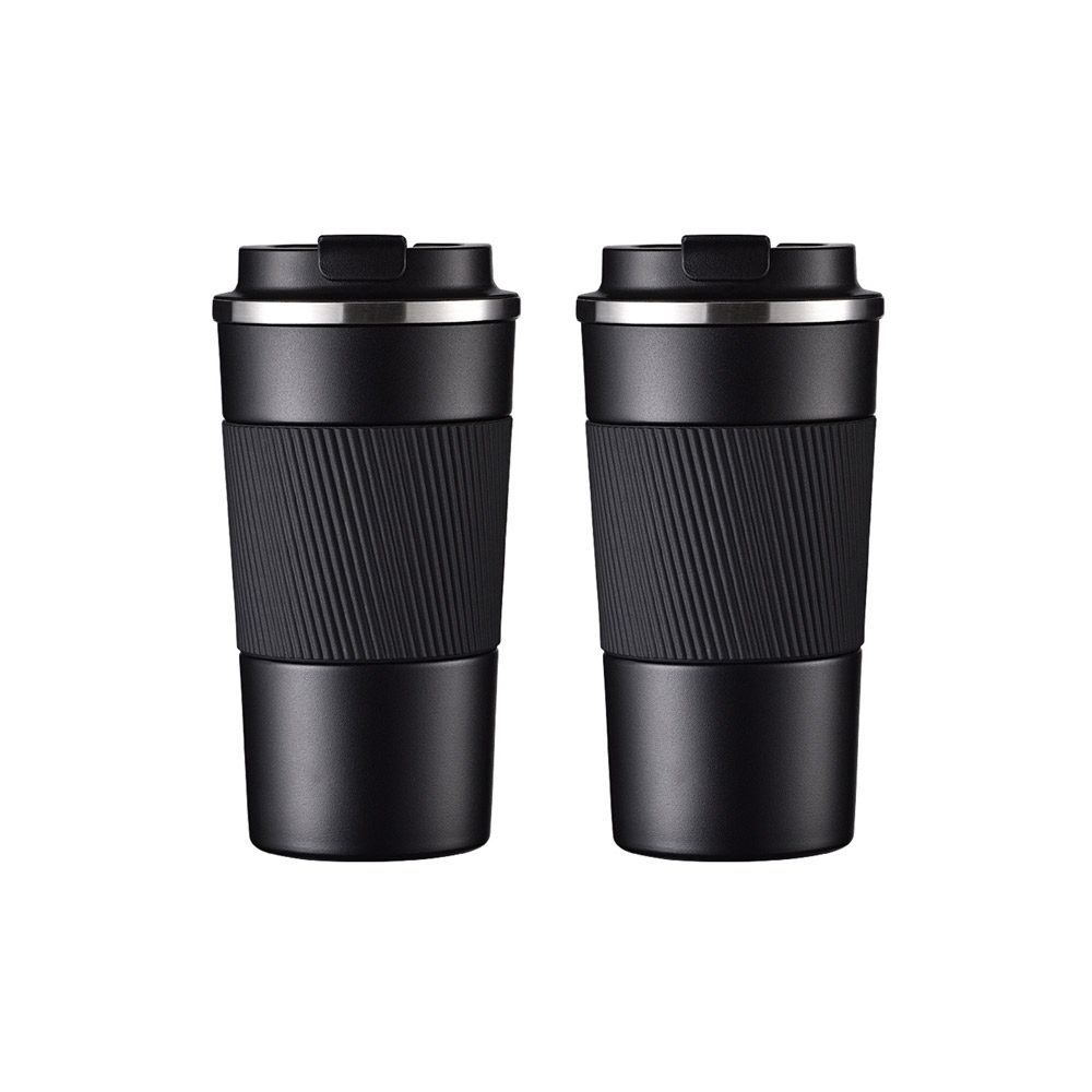 【日本FOREVER】不鏽鋼陶瓷塗層易潔咖啡杯/保溫杯510ml-黑(2入組)_3