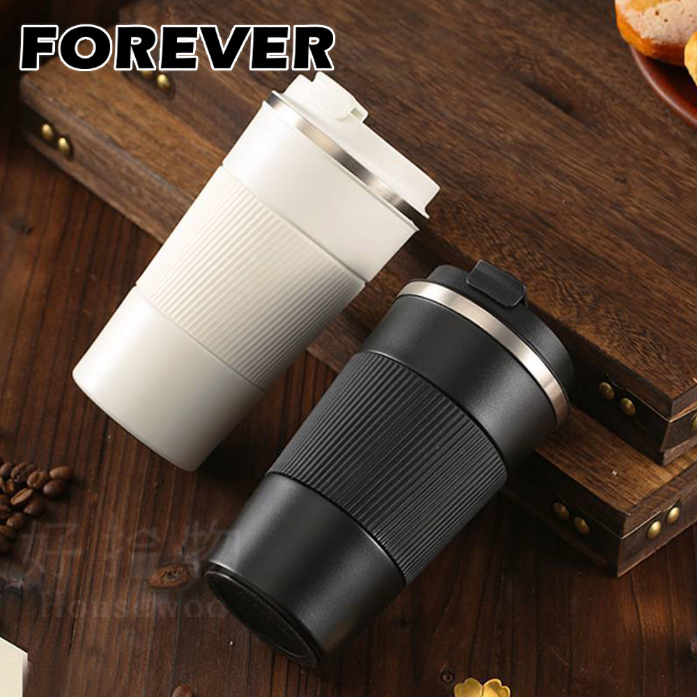 【日本FOREVER】不鏽鋼陶瓷塗層易潔咖啡杯/保溫杯510ml-黑(2入組)_4