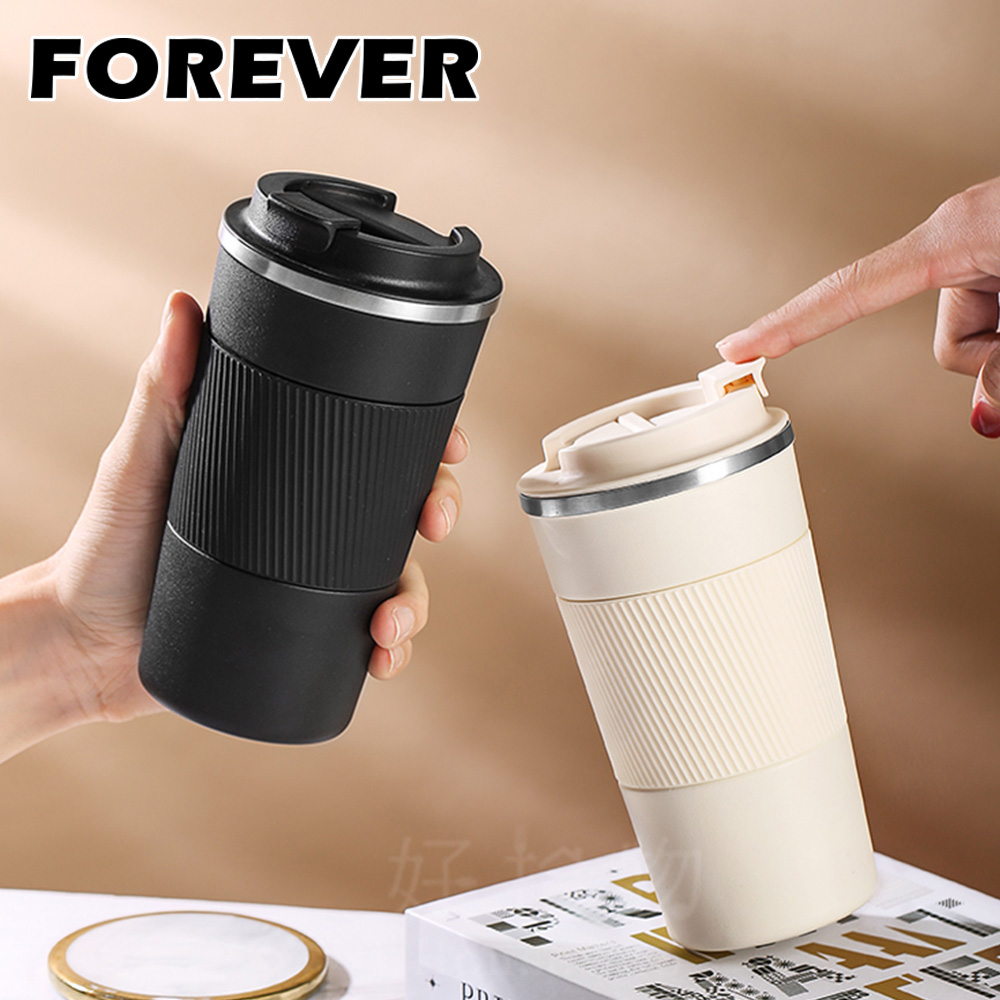 【日本FOREVER】不鏽鋼陶瓷塗層易潔咖啡杯/保溫杯510ml-黑(2入組)_5