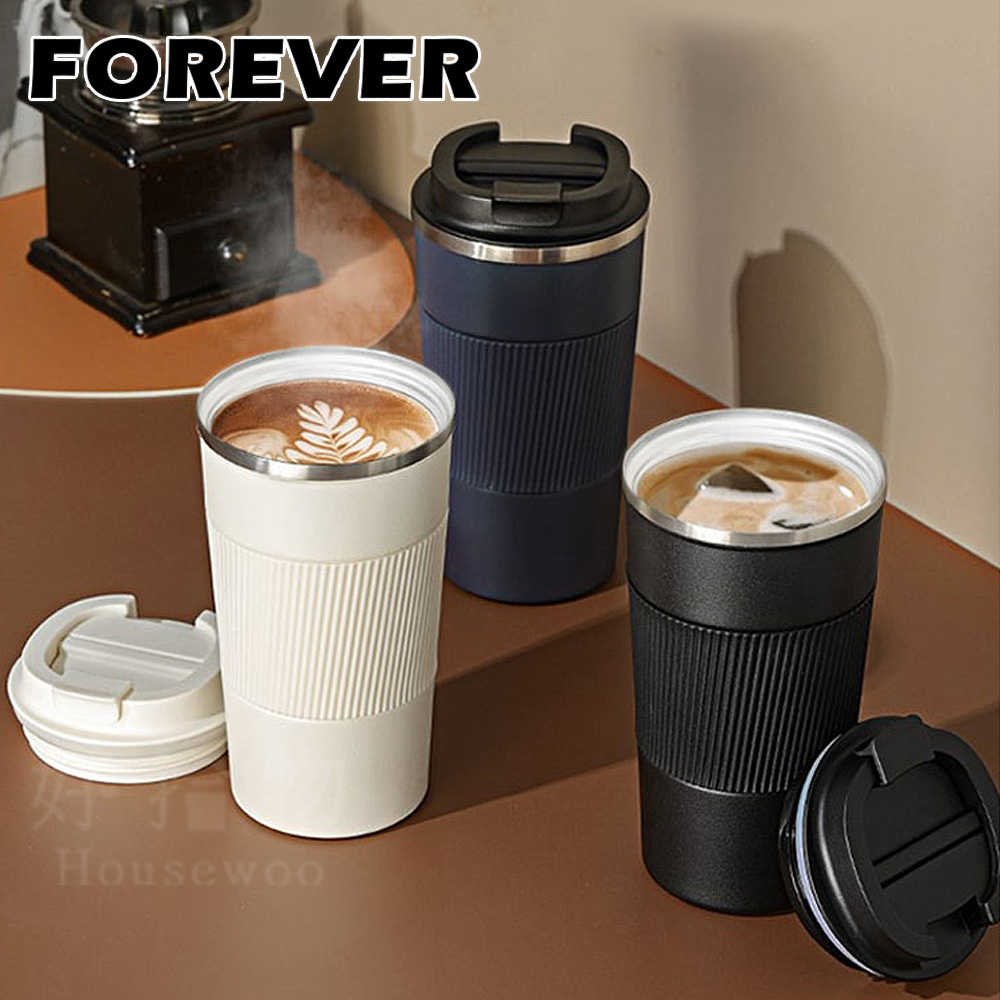 【日本FOREVER】不鏽鋼陶瓷塗層易潔咖啡杯/保溫杯510ml-黑(2入組)_6