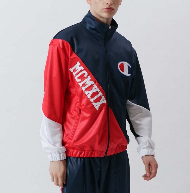【CHAMPION】拼接運動外套 FULL ZIP JACKET 黑紅_0