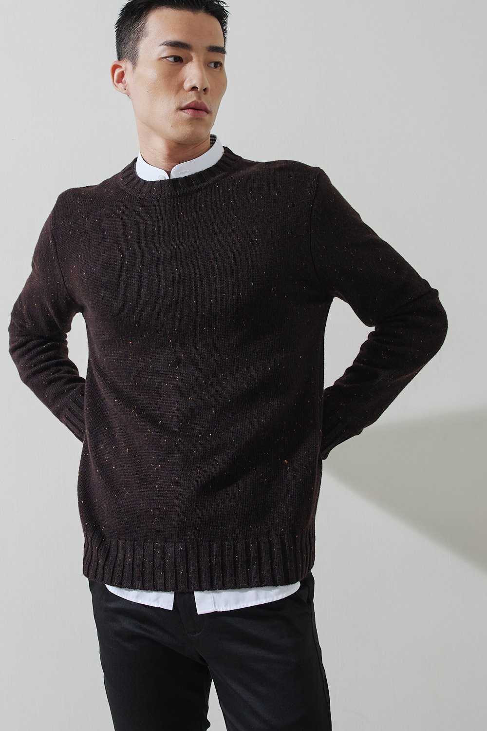 SST&C #網路獨賣款 深橡木彩點紗圓領針織衫 | 1112210002 (outlet)_0