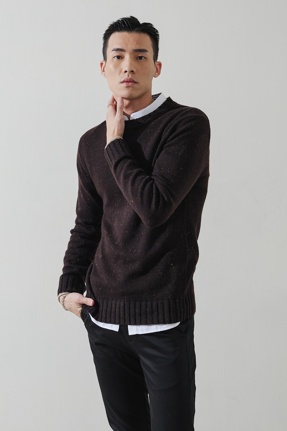 SST&C #網路獨賣款 深橡木彩點紗圓領針織衫 | 1112210002 (outlet)_1