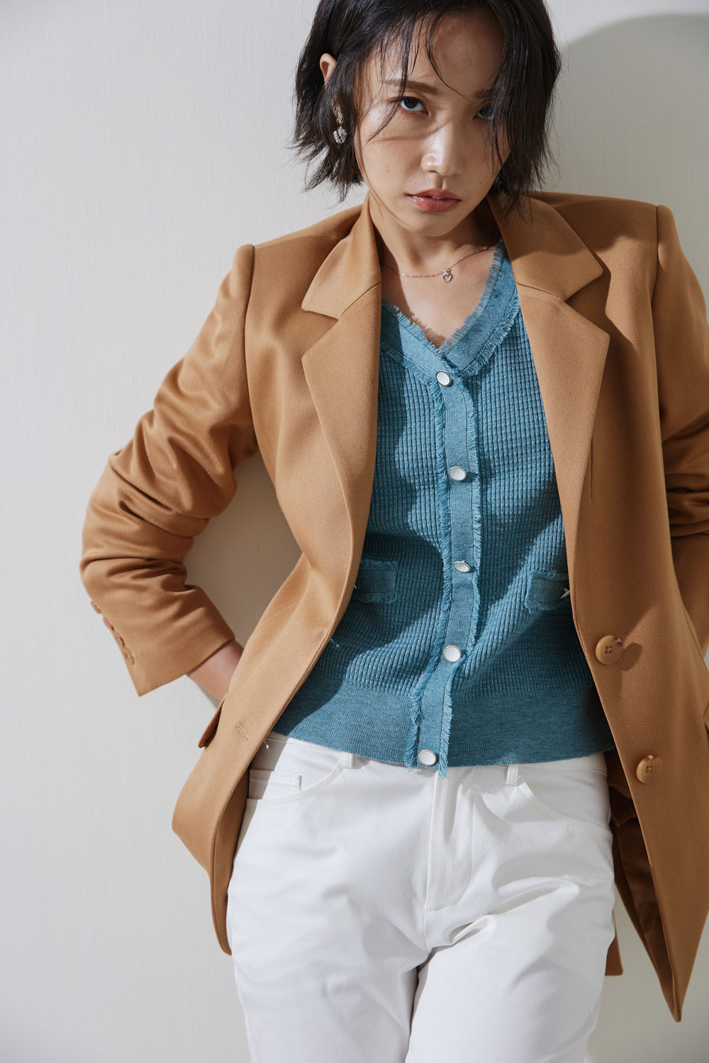 SST&C #網路獨賣款 暗金菊色後綁帶翻領外套 | 8162211005 (outlet)_2