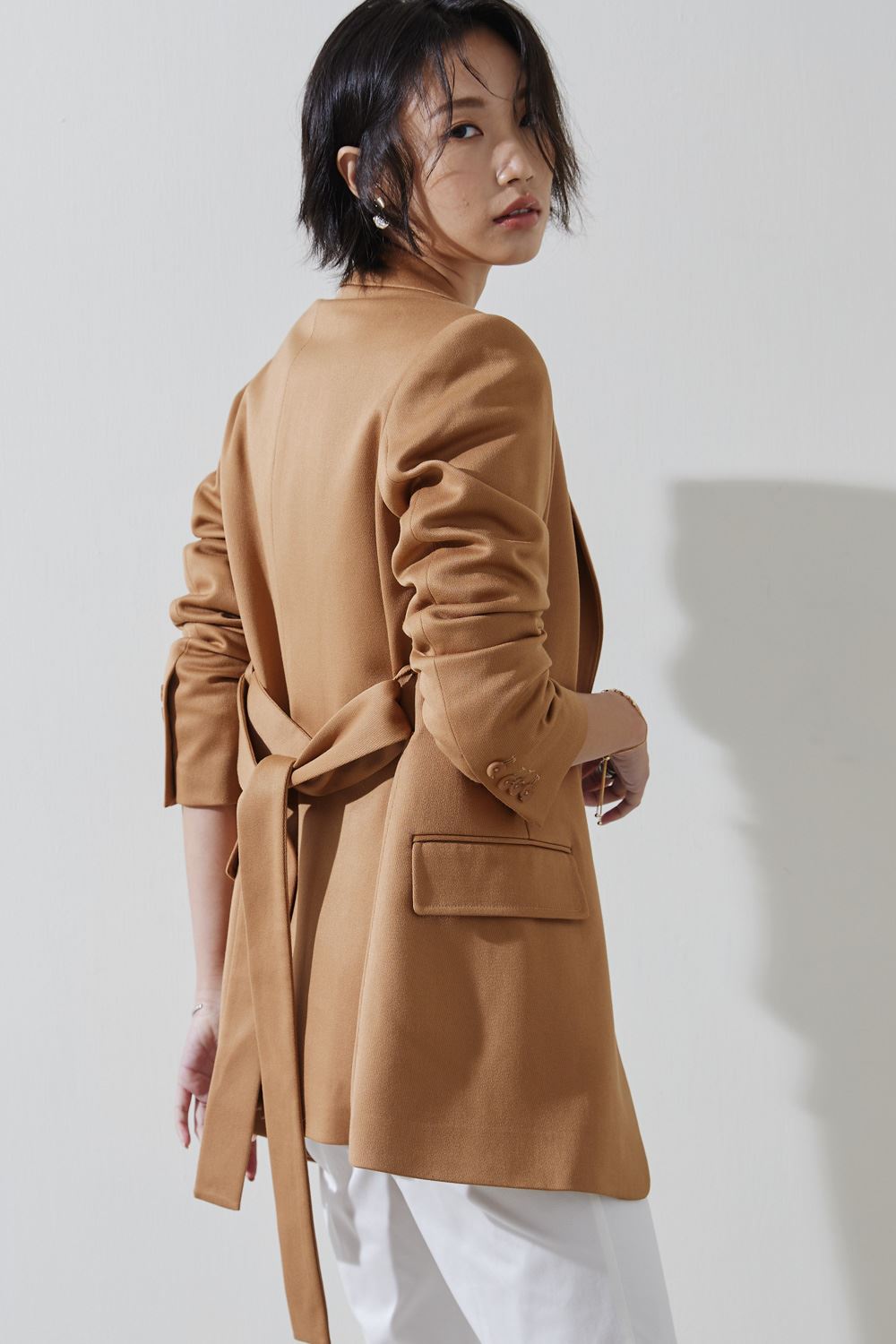 SST&C #網路獨賣款 暗金菊色後綁帶翻領外套 | 8162211005 (outlet)_5