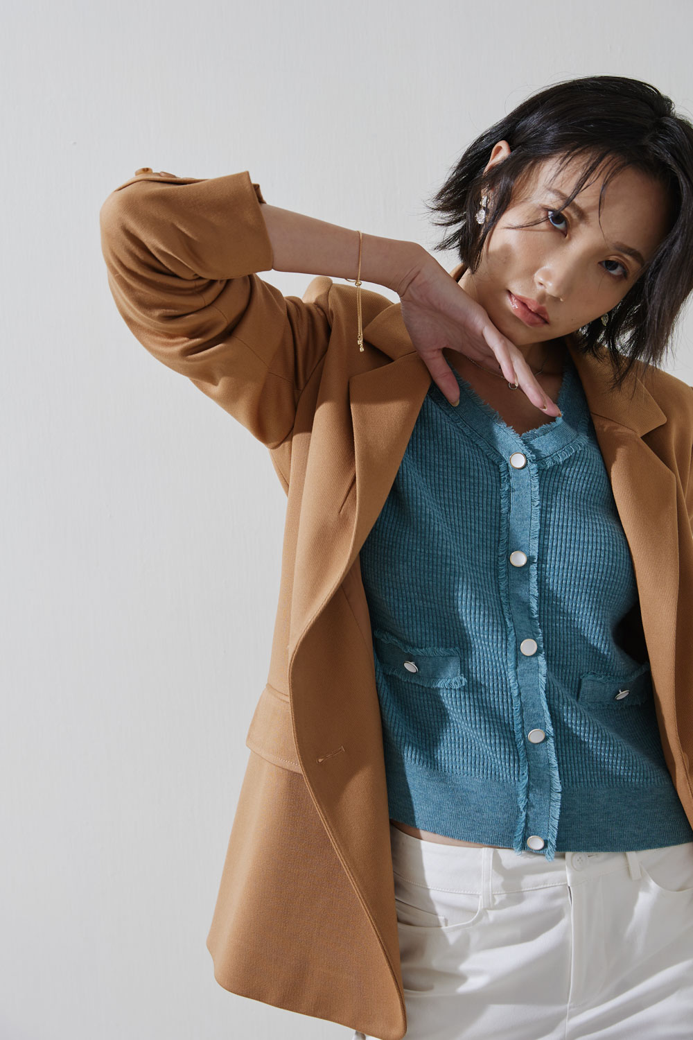 SST&C #網路獨賣款 暗金菊色後綁帶翻領外套 | 8162211005 (outlet)_6