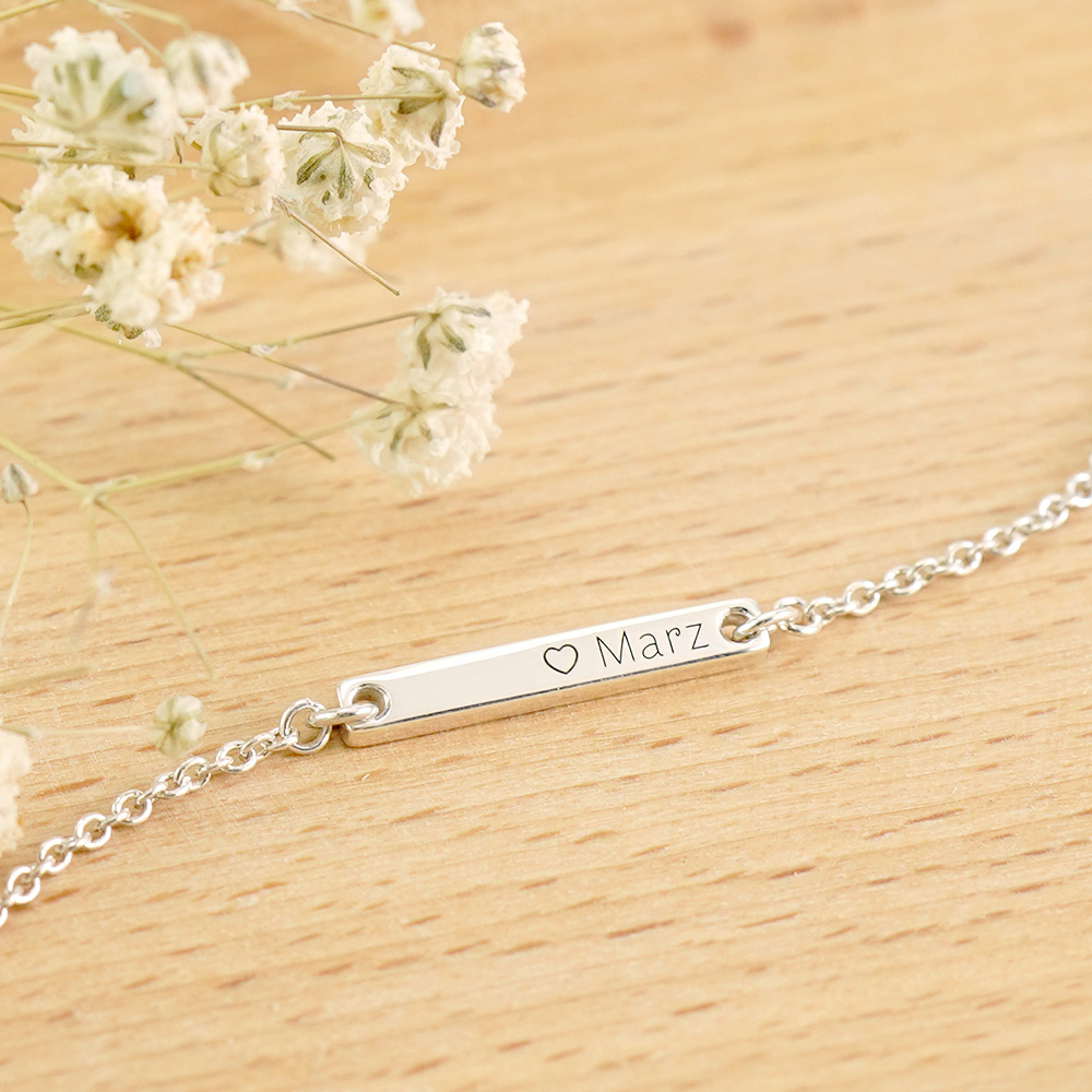 STORY故事銀飾-Baby&Me 雷射訂製刻字純銀手鍊-Baby