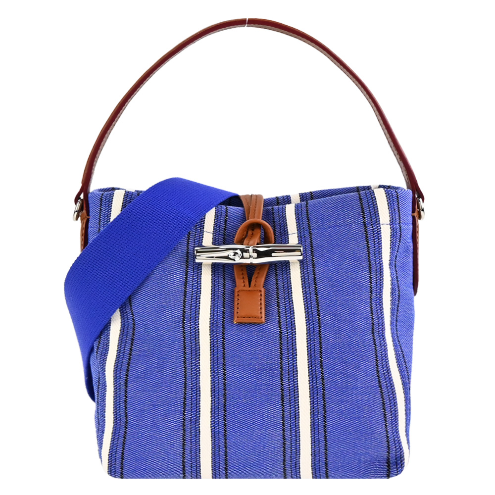 LONGCHAMP ROSEAU ESSENTIAL RAYE系列竹節帆布條紋兩用水桶包（小/鈷藍） _廠商直送 | 熱銷推薦 | 康是美網購 ...