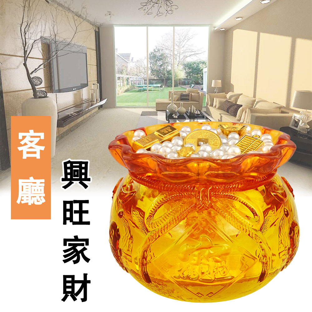 招財五寶黃晶聚寶盆