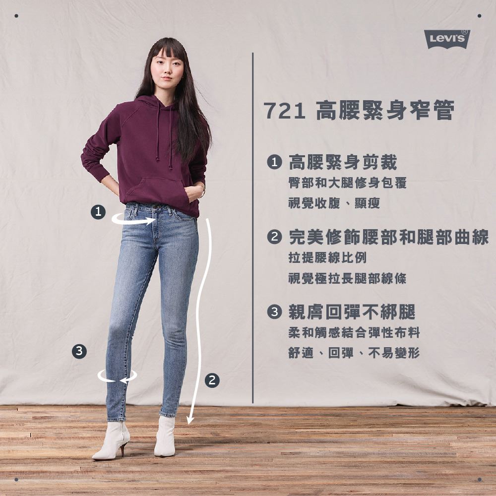 女款 721高腰緊身窄管牛仔長褲 / 原色 / 天絲棉 / 彈性布料 熱賣單品_1