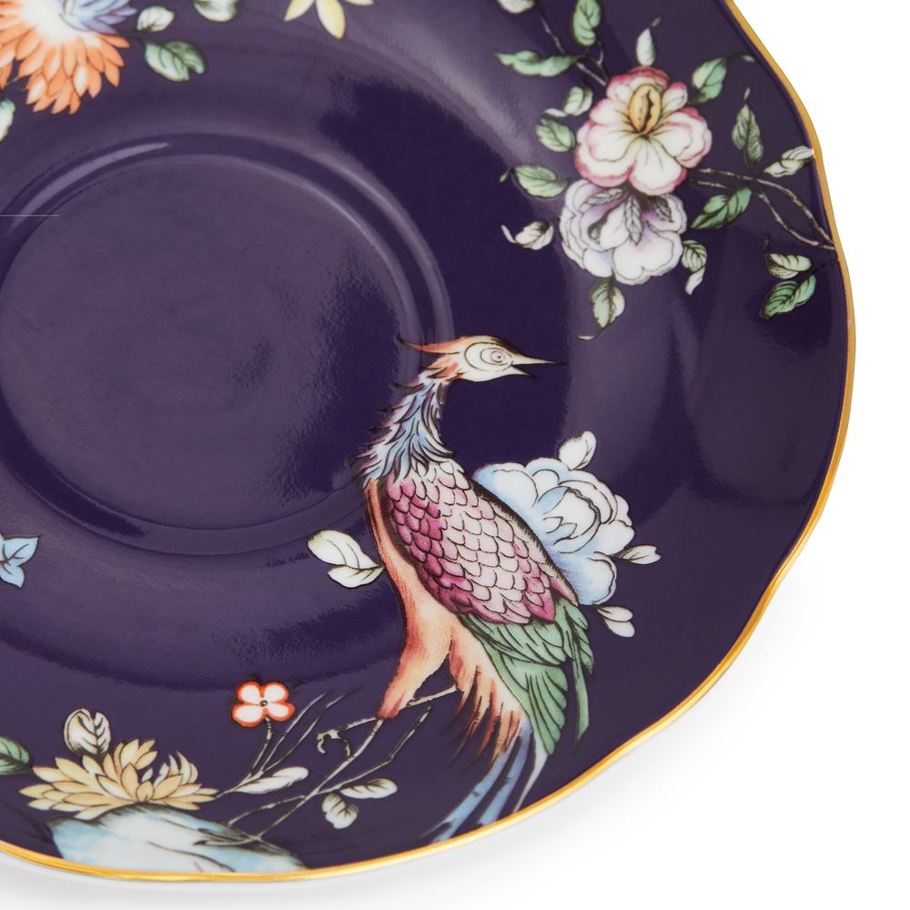 華中亭道八製　染付　漢詩花文　盃　共箱二重箱　M　R6564 華中亭道八製 染付 漢詩花文 盃 共箱二重箱 M